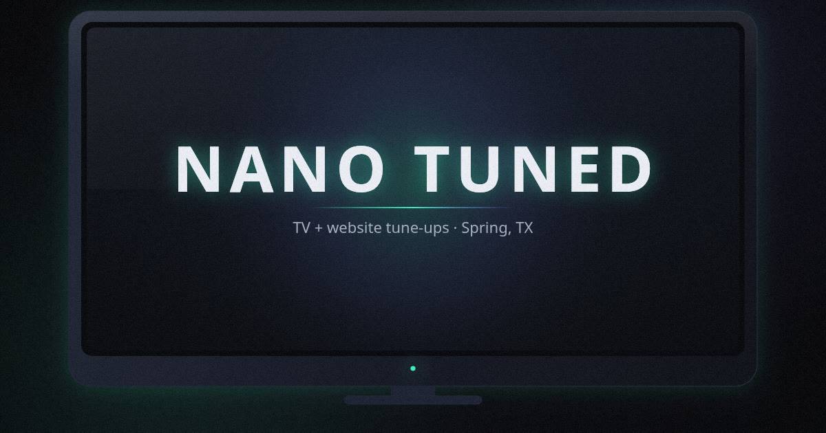 A television powers on and holds on the words Nano Tuned.